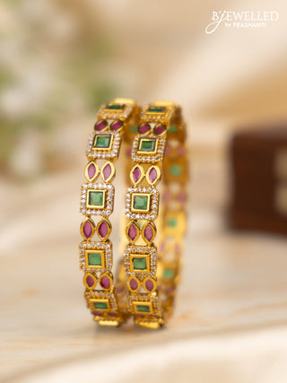 Antique bangles with kemp and cz stones
