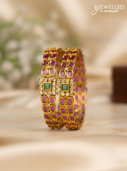 Antique bangles with kemp and cz stones