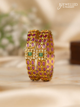 Antique bangles with kemp and cz stones