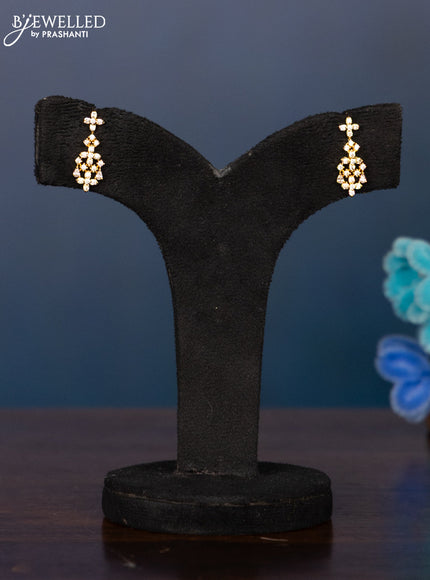 Zircon haaram with cz stones in gold finish