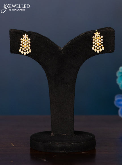 Zircon haaram with cz stones in gold finish