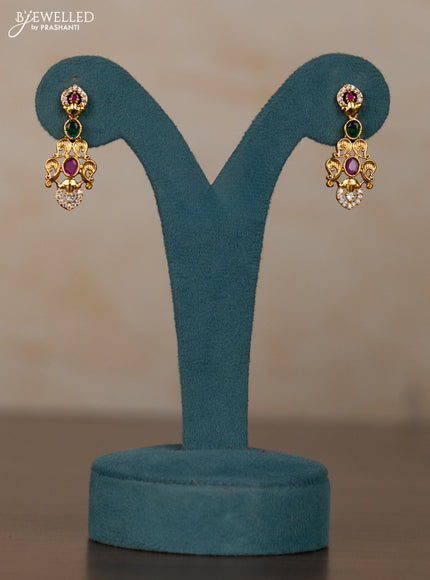 Antique guttapusalu necklace with kemp & cz stones and pearl hangings