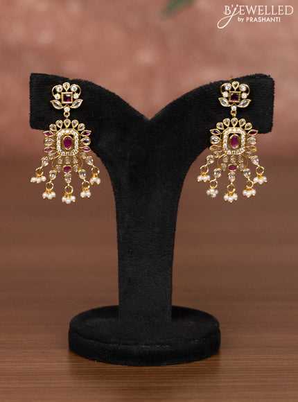 Antique choker with ruby & kundan stones and Pearl hangings