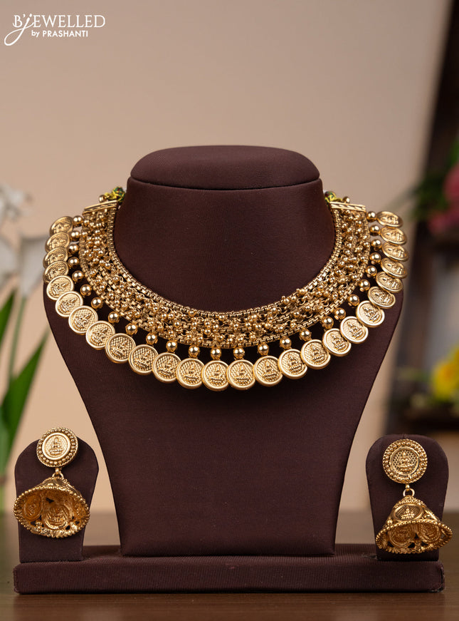 Antique necklace with lakshmi kasu design