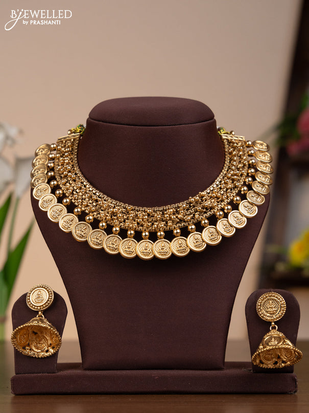 Antique necklace with lakshmi kasu design