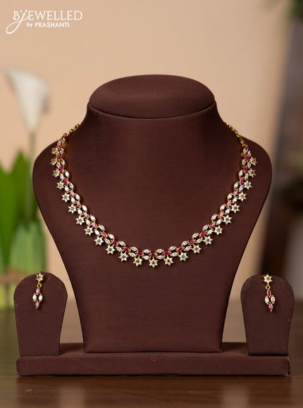 Antique necklace with kemp and cz stones