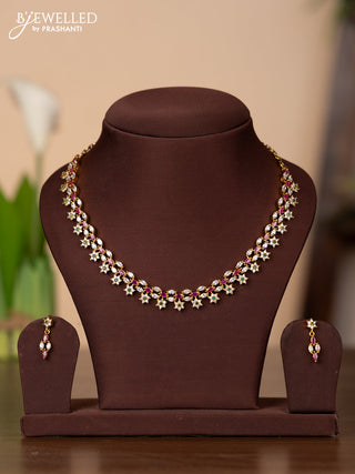 Antique necklace with kemp and cz stones