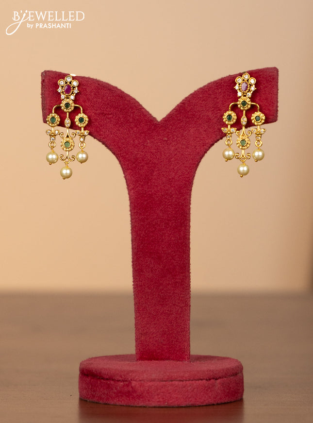Antique necklace with kemp and cz stones