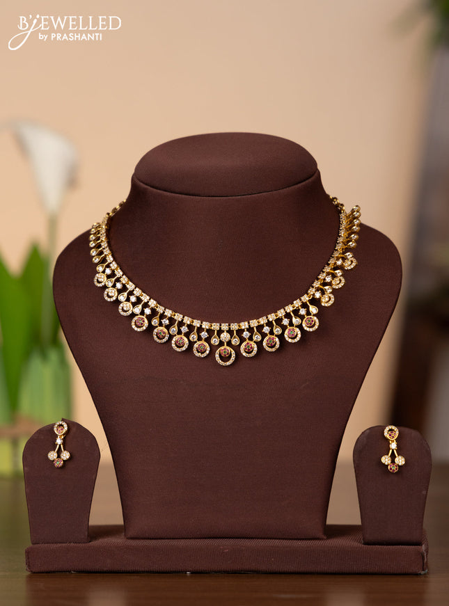 Antique necklace with kemp and cz stones