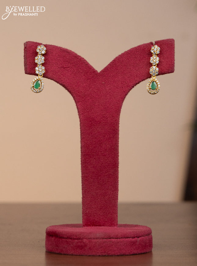 Antique necklace with emerald and cz stones