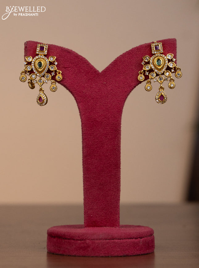 Antique necklace with kemp & cz stones and hangings