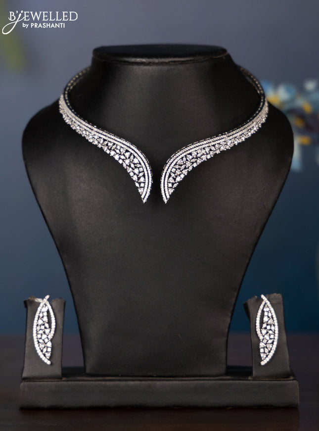 Zircon necklace kanti type necklace with cz stones