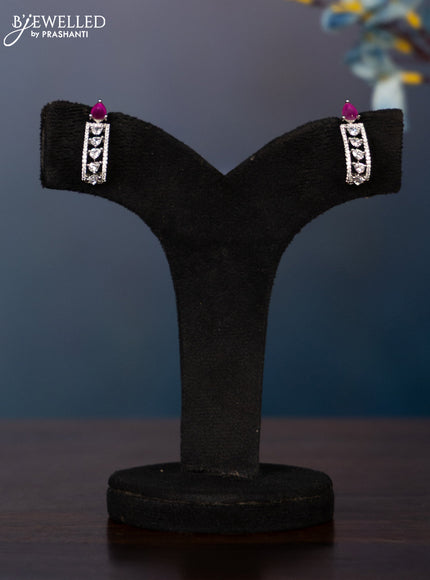 Zircon necklace kanti type necklace with cz and red stones