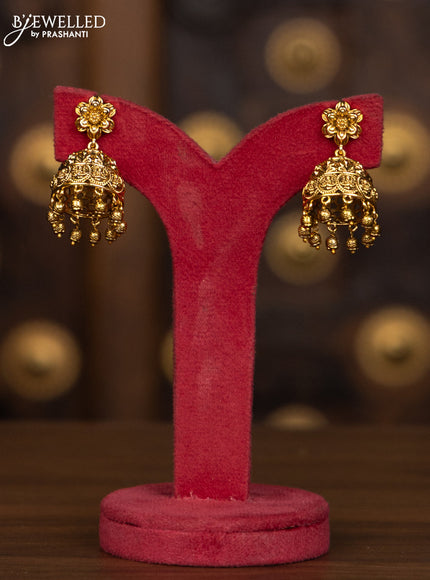Antique haaram coin necklace with lakshmi deisgn in full gold