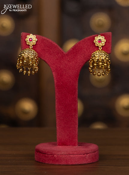 Antique haaram with mugappu peacock pendant on both sides in jadau stones