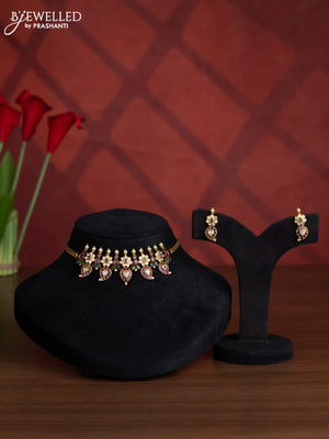 Antique choker manga pattern with kemp & kundan stones and pearls
