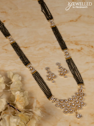 Mangalsutra long with cz stones pendant