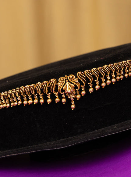 Antique hip chain peacock deisgn and golden ball hanging