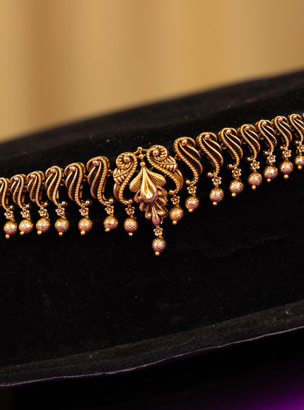 Antique hip chain peacock deisgn and golden ball hanging