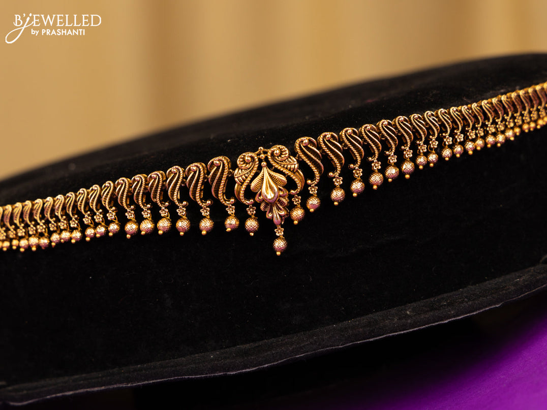 Antique hip chain peacock deisgn and golden ball hanging