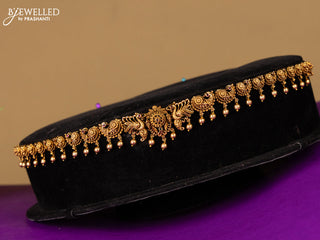 Antique hip chain peacock & floral deisgn in jadau kundan stones and golden ball hanging