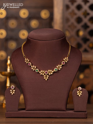 Antique necklace with kemp and cz stones
