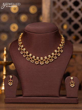 Antique necklace with kemp and cz stones