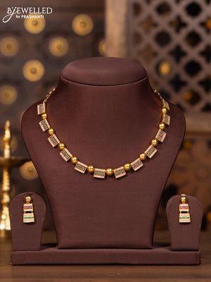 Antique necklace with kemp and cz stones