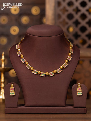 Antique necklace with kemp and cz stones