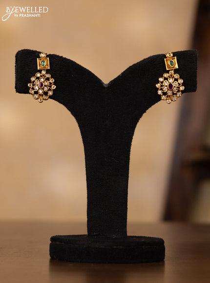 Antique guttapusalu necklace with kemp & cz stones and pearl hangings