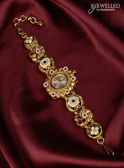 Watches with kemp jadau and kundan cz stones