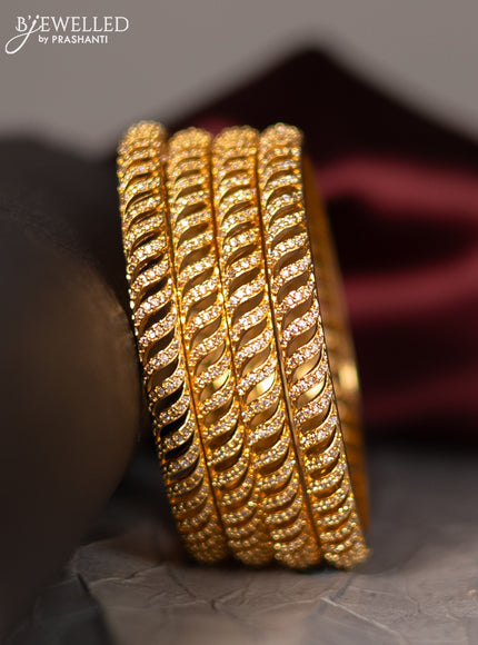 Antique rajawadi bangle with cz stones