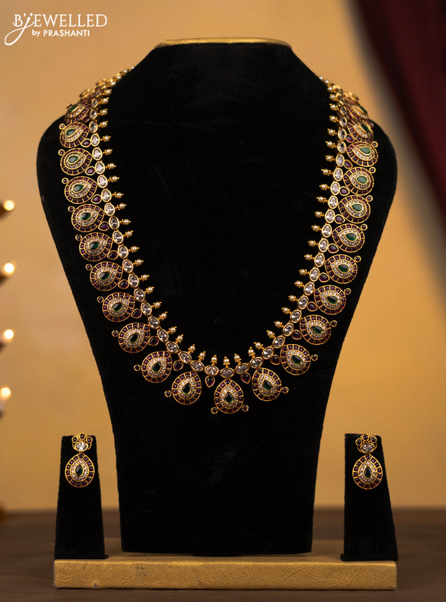 Antique haram bottumala design with ruby ,cz and emerald stones