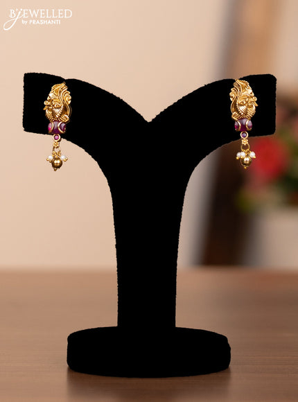 Antique haram with ruby stones and gold beads and pearl hangings