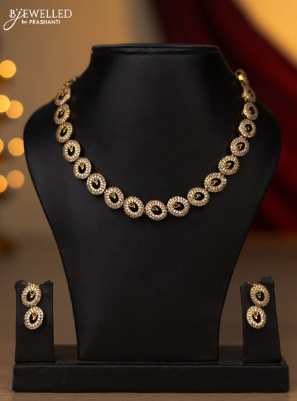 Antique necklace with peacock design and kemp & cz stones