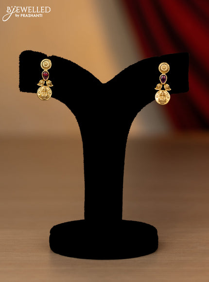 Antique necklace with lakshmi kasu design and kemp & cz stones