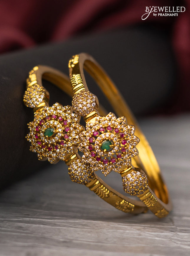 Antique bangle with kemp and cz stones