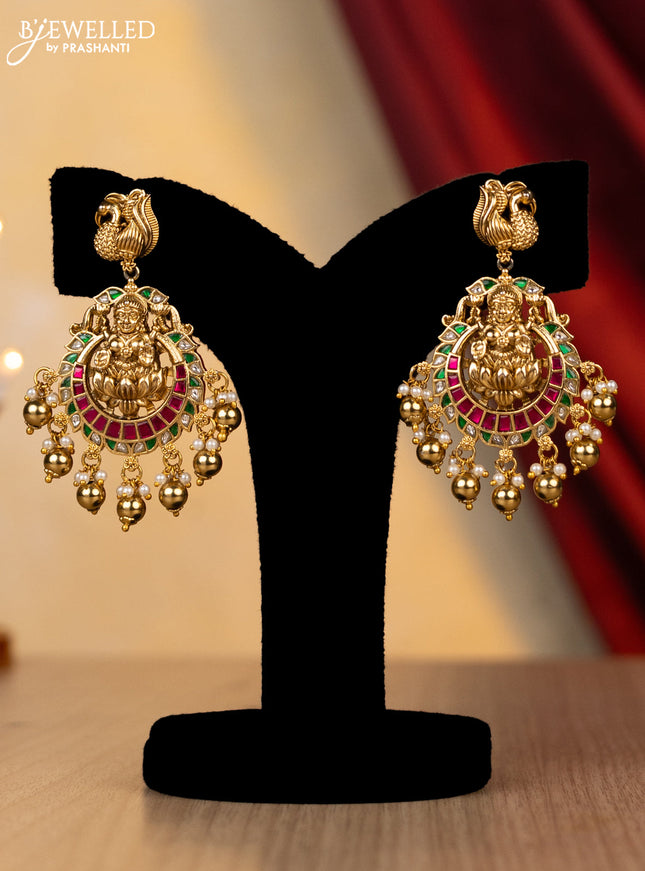 Jadau Choker lakshmi design with jadau kundan stones with natural beads hanging