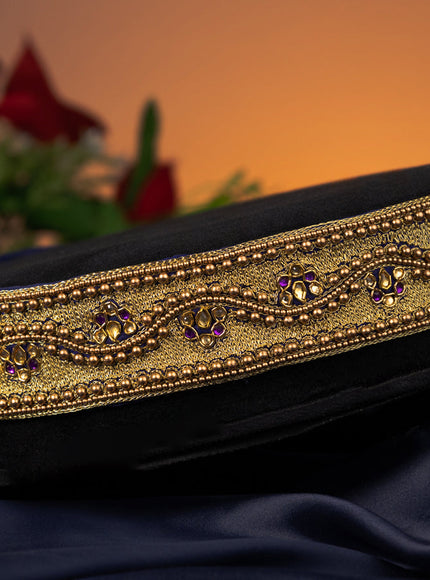 Hip belt blue with aari work