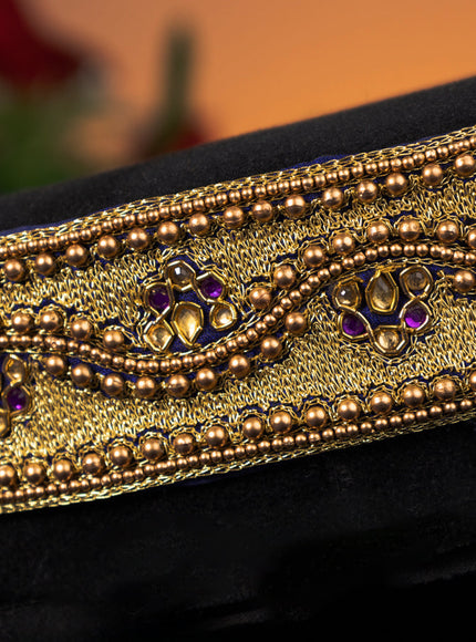 Hip belt blue with aari work