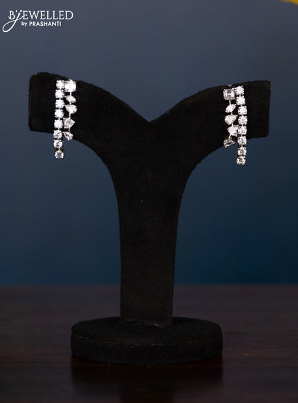 Zircon necklace four layer arranged in ascending order