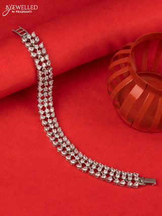 Bracelet with three layer cz stones