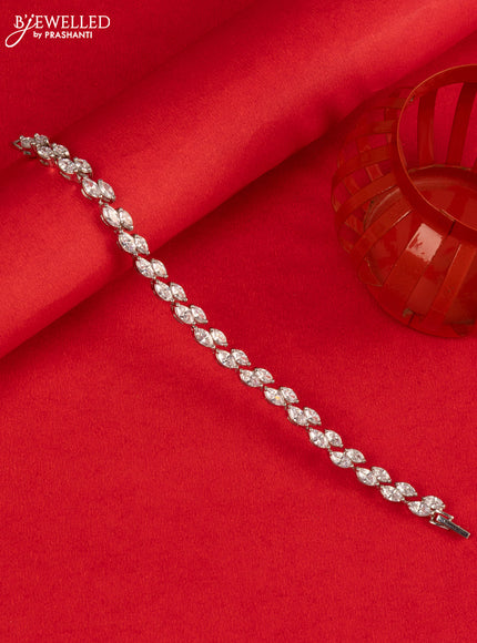 Bracelet with two layers of cz stones