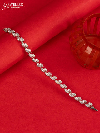 Bracelet with two layers of cz stones