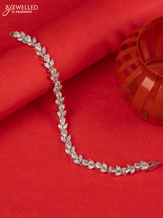 Bracelet with combination of small and big tear drop shape cz stones