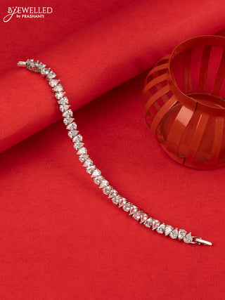 Bracelet with combination of small and big tear drop shape cz stones
