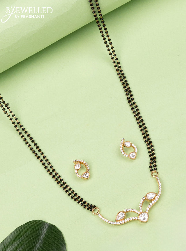 Mangalsutra double layer with kundan and cz stones