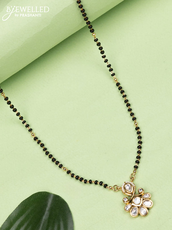 Mangalsutra with kundan and cz stones