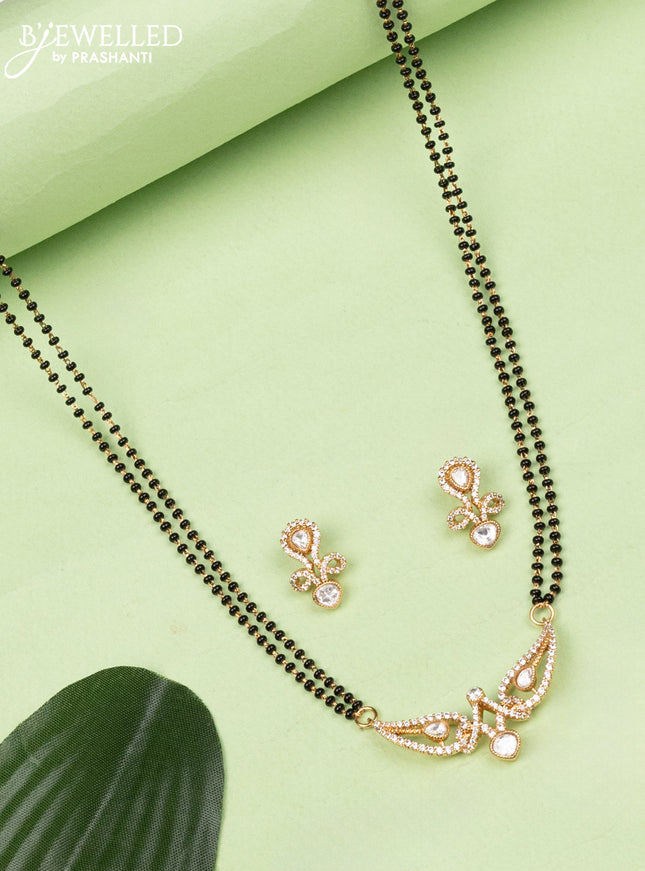 Mangalsutra double layer with kundan and cz stones