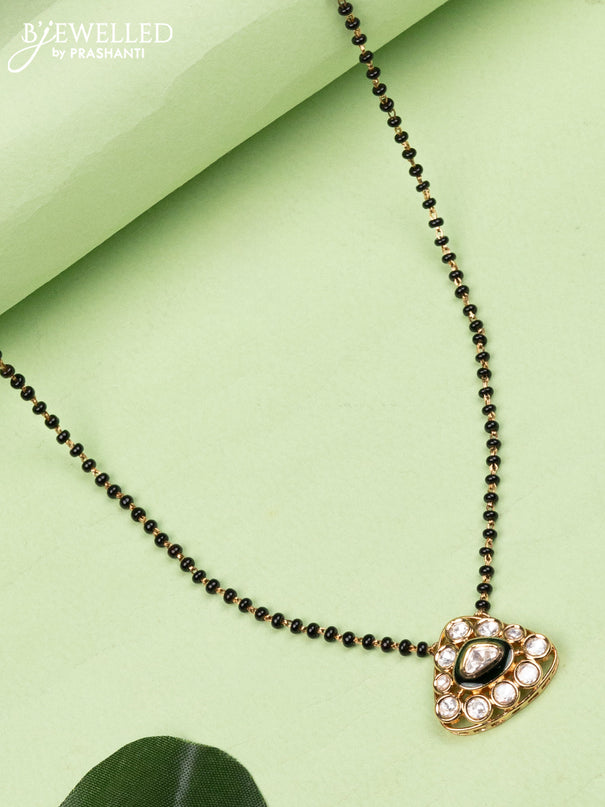 Mangalsutra with kundan and cz stones